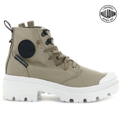 Palladium Pallabase Metro Women's Boots Olive | UK Y231-RTV